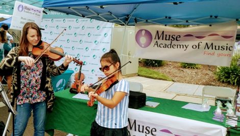 Violin lesson performance at the Rancho Bernardo RB Alive Fair